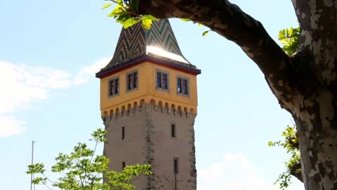 View of Mangturm in Lindau, Germany. Stock Footage 337470740