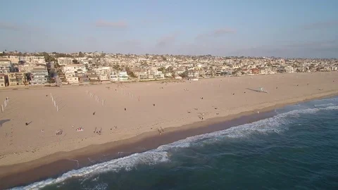 View of Manhattan Beach from Pacific Ocean 스톡 동영상 84873712