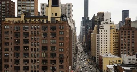 View of Manhattan from the cable car to Roosevelt Island New York City Stock Footage 103220662