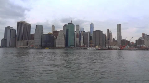 View at Manhattan financial district 스톡 동영상 57243954