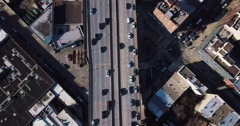 View of Manhattan from Gowanus expressway Stock Footage 128153852