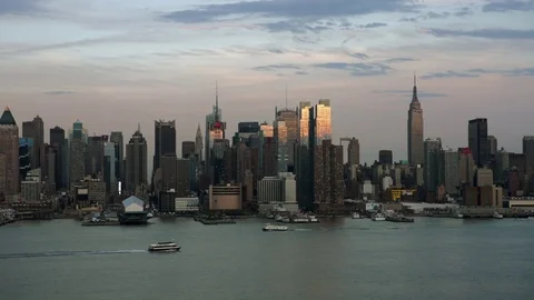 View of Manhattan midtown Stock Footage 73645831