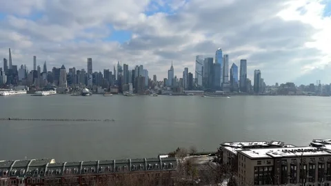 View of Manhattan from New Jersey Stock Footage 310616525