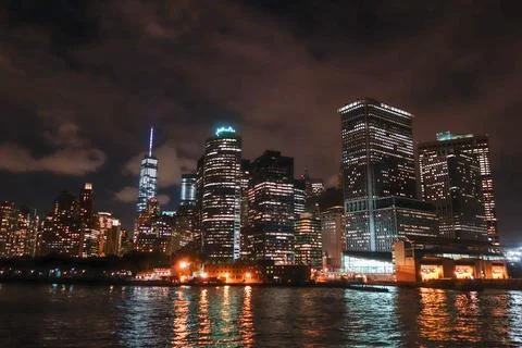 View of Manhattan at night Foto stock