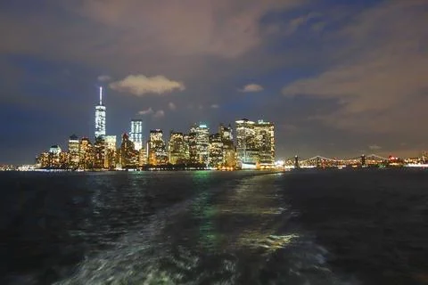 View of Manhattan at night Foto stock