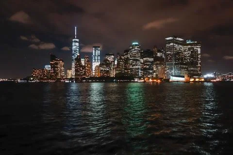 View of Manhattan at night Foto stock