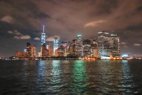 View of Manhattan at night Foto stock