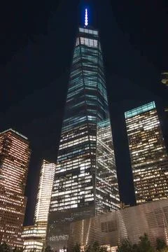 View of Manhattan at night Stock Photos