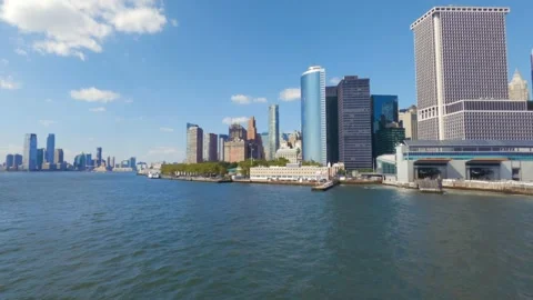 View of manhattan from the river Stock Footage 300052628