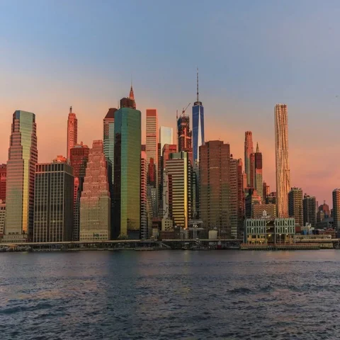 View to Manhattan time lapse Stock Footage 69711099