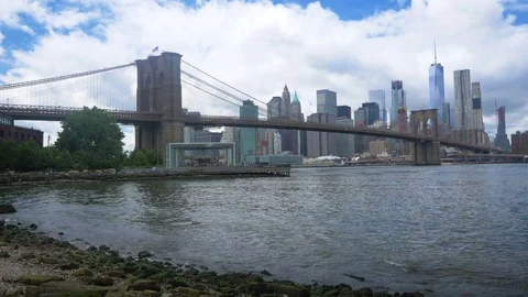 View of manhttan form dumbo brooklyn. Stock Footage 77596253