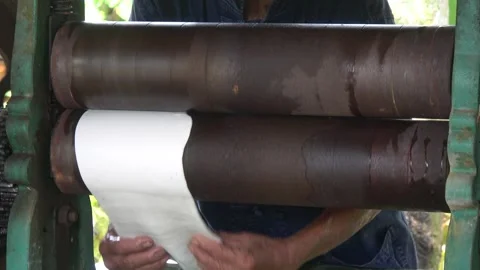 View of manual labor rubber processing 4k Stock Footage 276541027