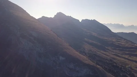 View of many mountain ranges lying one behind the other Video stock 98659145