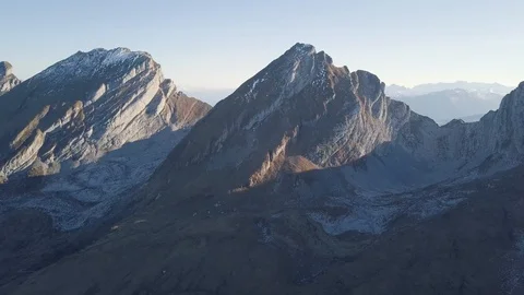 View of many mountain ranges lying one behind the other Video stock 98660810