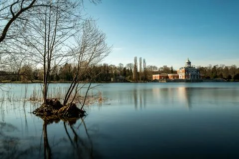 A view to the Marble palace with some trees in the foreground Stock Photos