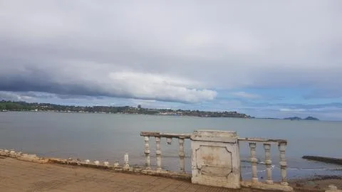 View from the marginal to São Tome e Principe Bay Stock Photos