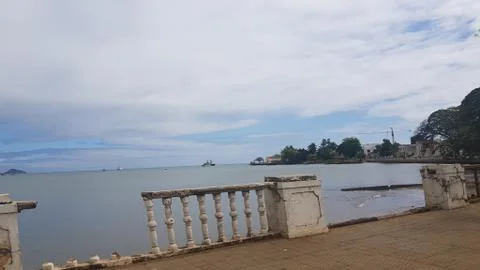 View from the marginal to São Tome e Principe bay Stock Photos
