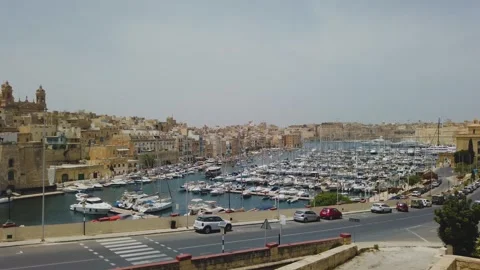 View on marina in Birgu Stock Footage 241834439