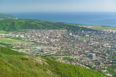 View from The markotkh ridge on the dense construction of the Central and Eas Stock-Fotos