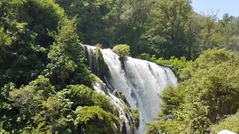 View of Marmore waterfall in Italy Stock Footage 291312496