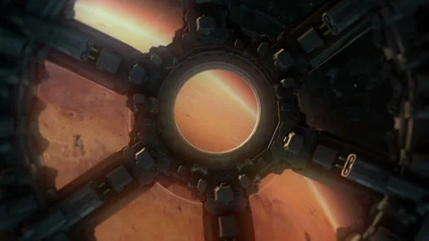 View on Mars from Space Station Stock Footage 88503692