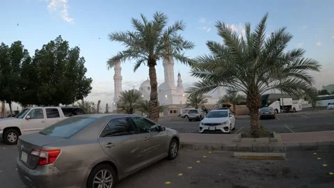 View of Masjid Quba from the Parking Lot Stock Footage 344061114
