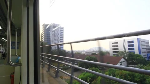 THE VIEW FROM MASS RAPID TRANSPORTATION WINDOW Video stock 252759290