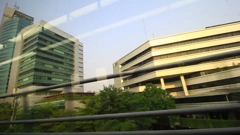 THE VIEW FROM MASS RAPID TRANSPORTATION WINDOW Stock Footage 252759930