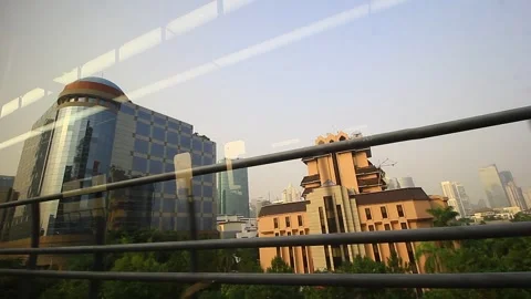 THE VIEW FROM MASS RAPID TRANSPORTATION WINDOW Stock Footage 252759954