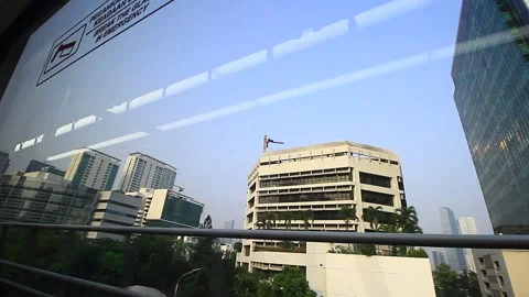 THE VIEW FROM MASS RAPID TRANSPORTATION WINDOW Video stock 252760009