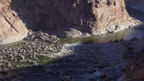 View of the massive Orange River Gorge at Ararat at Augrabies Stock Footage 306826127