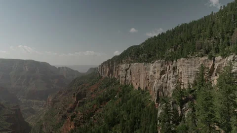 View of massive rock cliff and canyon at Grand Canyon, Arizona. USA. Stock Footage 282710838