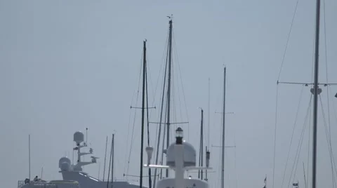 View of Masts Against Sky in Marina in Portland, Maine 스톡 동영상 54560455