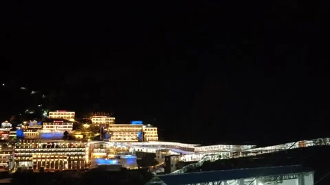 A view of Mata Vaishno Devi Bhawan during night Video stock 334035608
