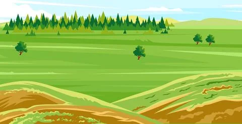 View of the meadow Stock Illustration