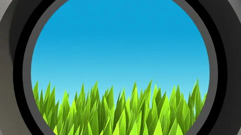 View on the meadow through the keyhole. Stock Footage 32899578