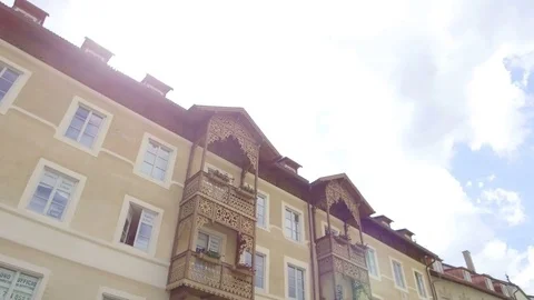 View of medieval balcony of Brunico Video stock 79675945