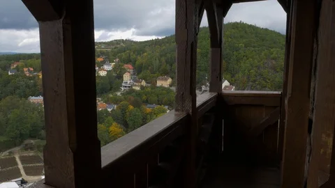 View from the medieval castle Stock Footage