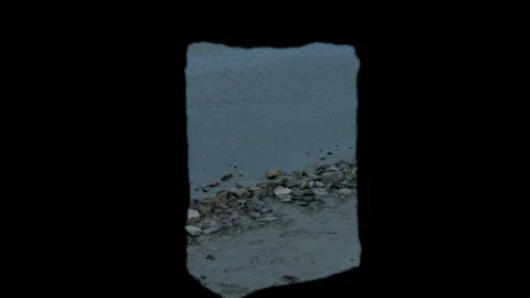 View from Medieval fort window. Bay during low tide in Mont Saint Michel. Video  Vidéo 330013574