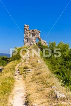 View on medieval fortress Mangup Kale Stock Photos