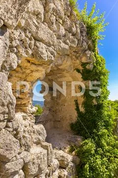 View on medieval fortress Mangup Kale Stock Photos