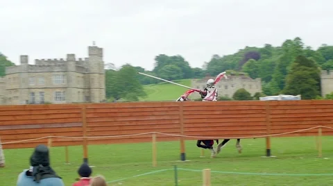 View of a medieval joust Stock Footage 64011414