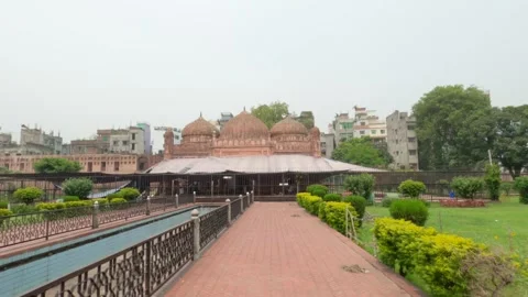 View of medieval Mosque of lalbagh kella. Mughal fort Stock Footage 280452718