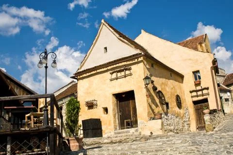 View of medieval town Stock Photos