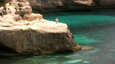 View of a Mediterranean Bay Stock Footage 749231