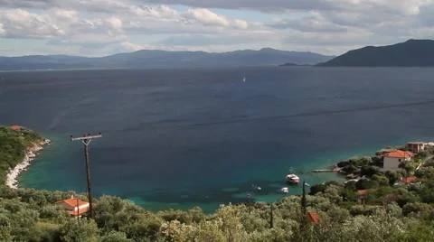 View to a mediterranean gulf Stock Footage 40353237