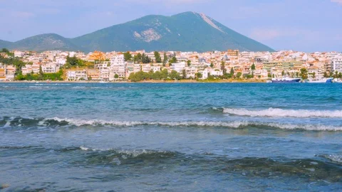 View of Mediterranean sea from the ship going ahead to island. Travel background Stock Footage 116248633