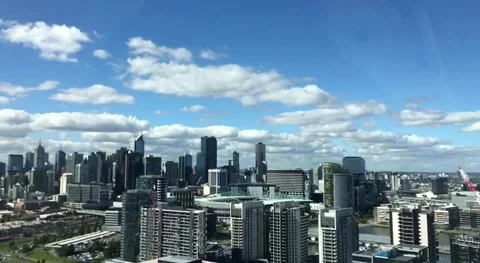 View of Melbourne Skyline from Melbourne Observation Wheel (23 July 2016) Stock Footage 344685794