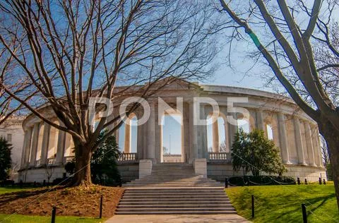 View of the memorial amphitheater at arlington cemetery Stock Photos
