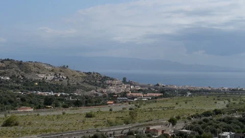 View of the Messina coast of Sicily1 Stock Footage 121091997